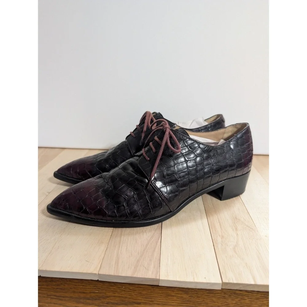 Lloyd Leather Alligator Dress Shoes Pointed Size 8.5 Exotic Derby Lace Up